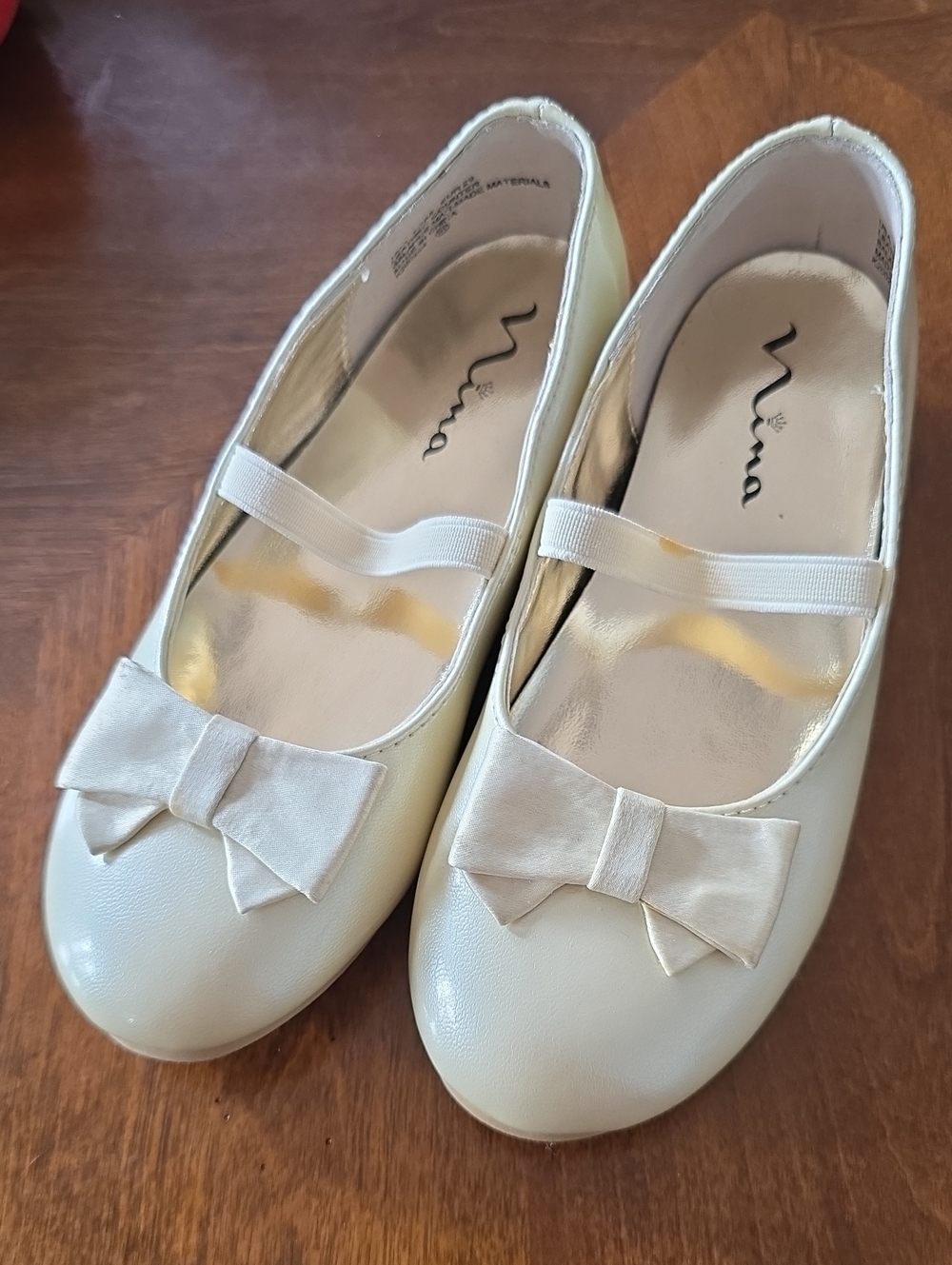 Nina Ivory Bow Mary Jane Flats